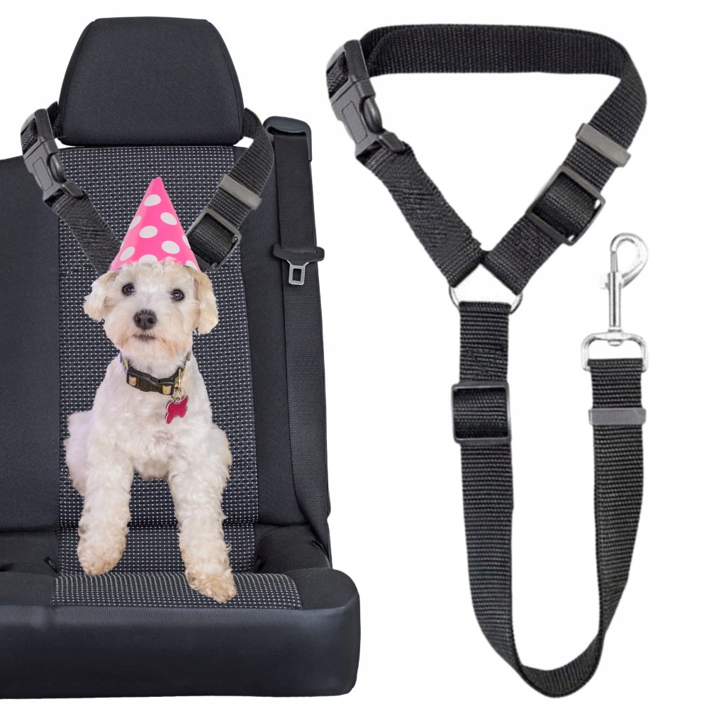 

Smycz bezpieczeństwa krótka do auta dla psa kota