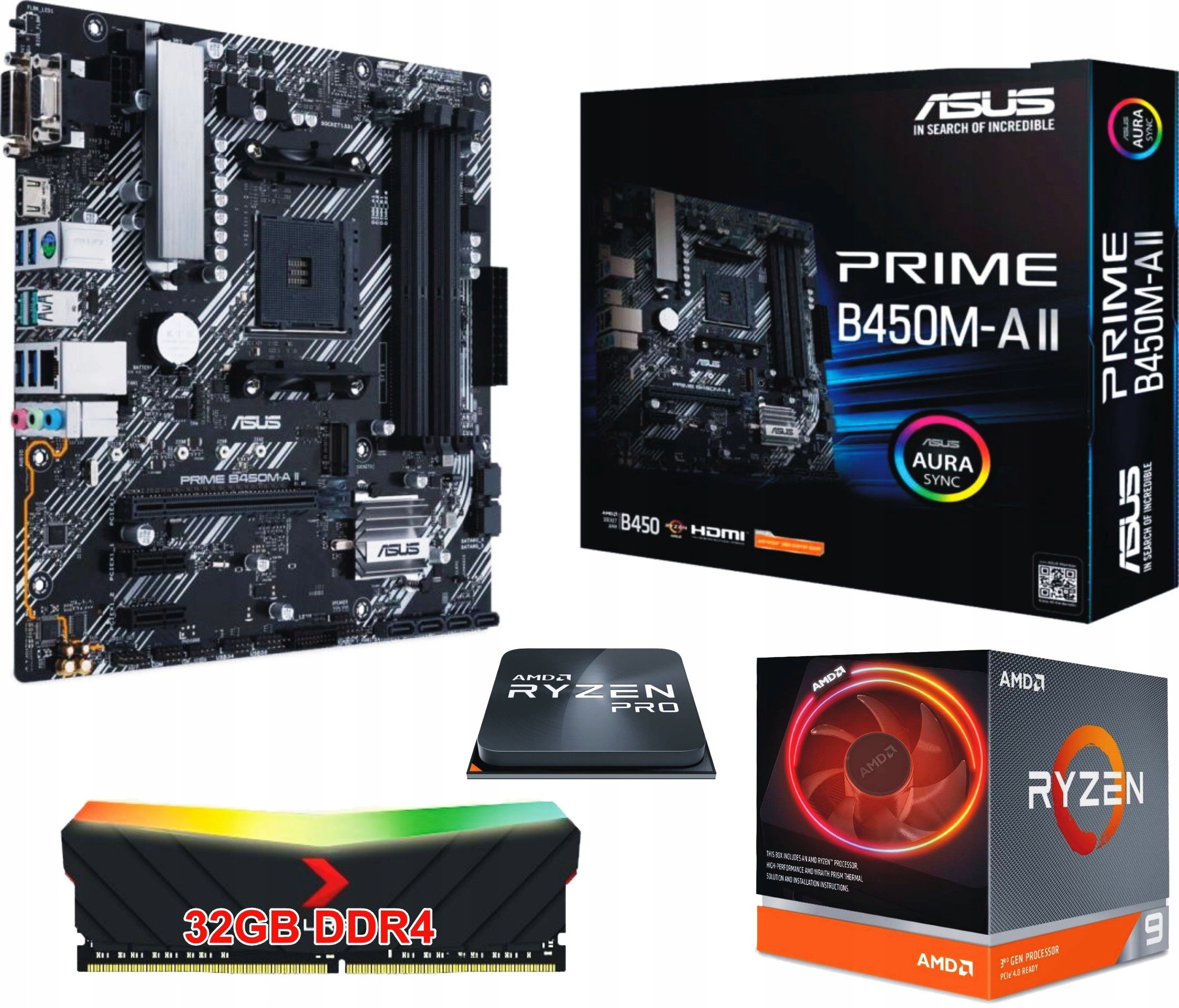 Sada procesoru Amd Ryzen 9 deska AM4 32 Gb DDR4