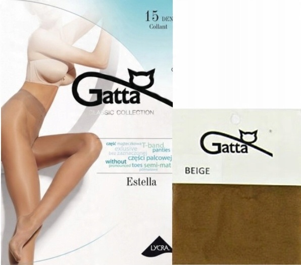 

Gatta Rajstopy Estella 15 den r.4-L beige T-band