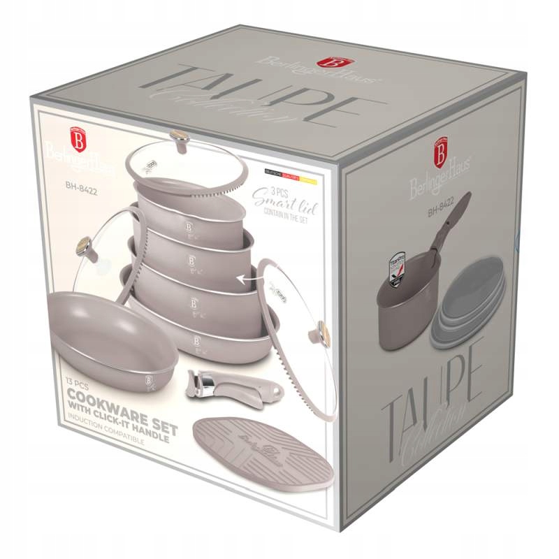 Súprava riadu s titánovým povrchom 13 kusov Taupe Nordic Collection