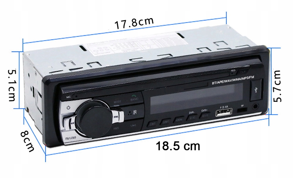 RADIO SAMOCHODOWE 1DIN BLUETOOTH MIKROFON USB SD Komunikacja Bluetooth