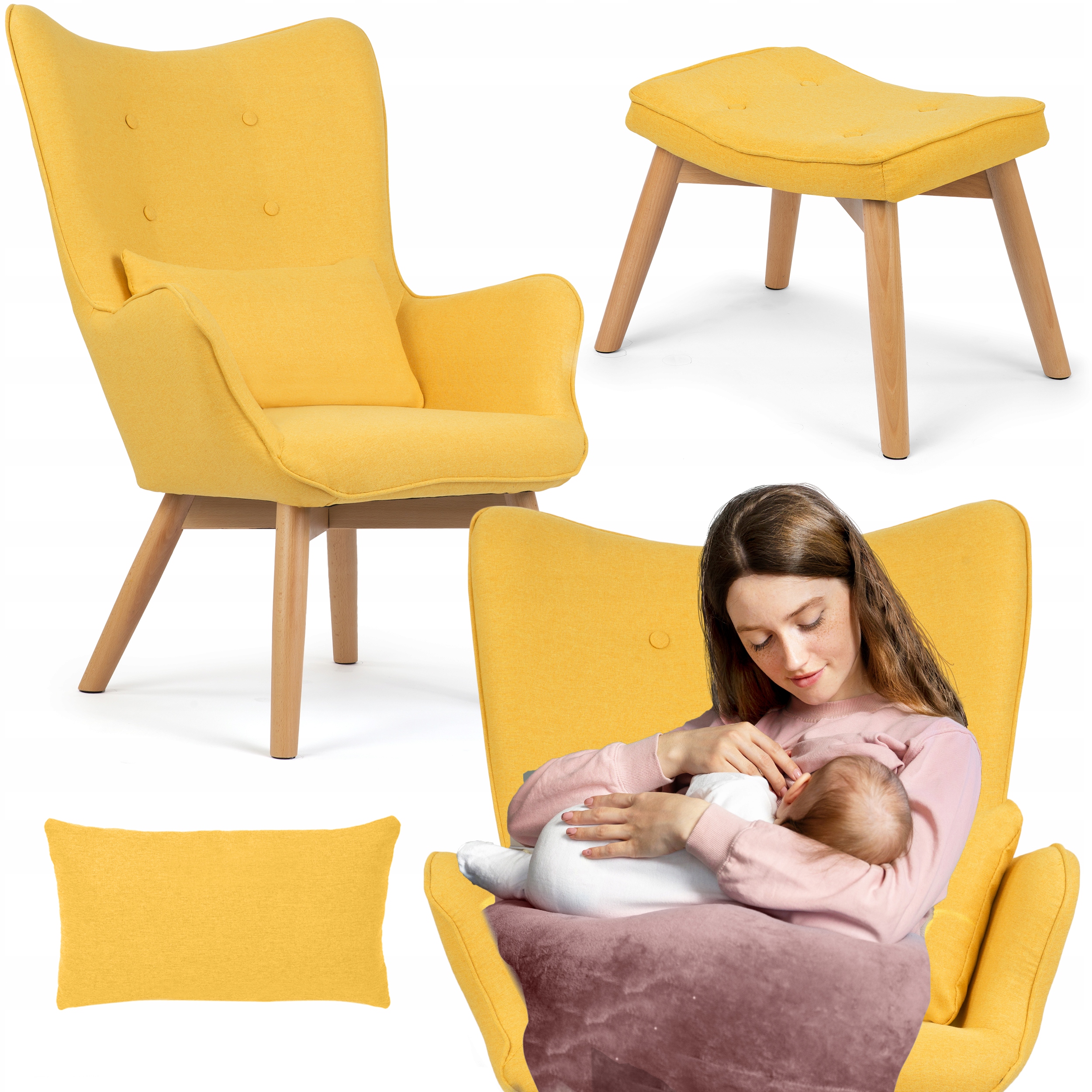 Fotel do karmienia DLA MAMY uszak poduszka gratis