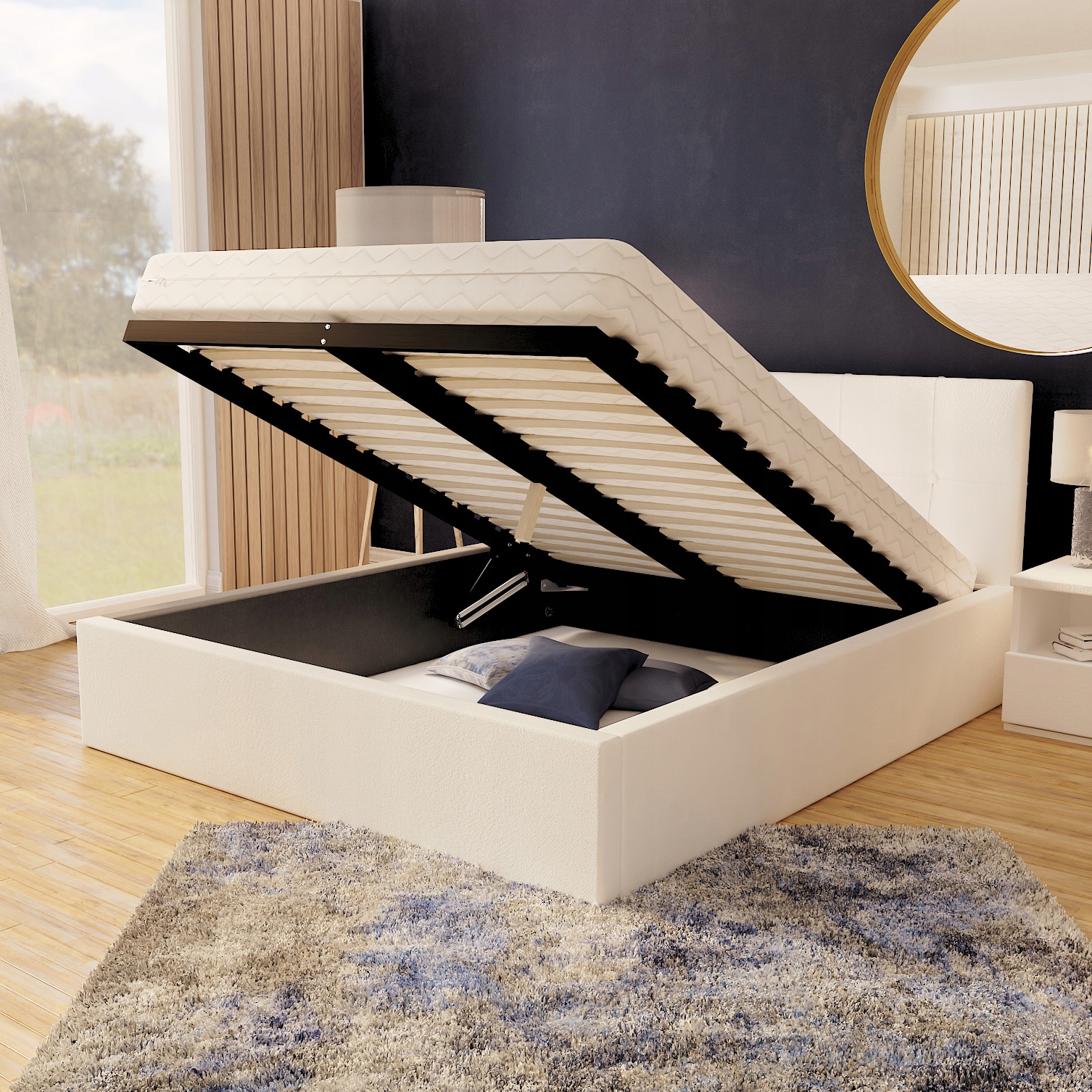 Postel 180x200 rošt dřevo bílá Vegas P