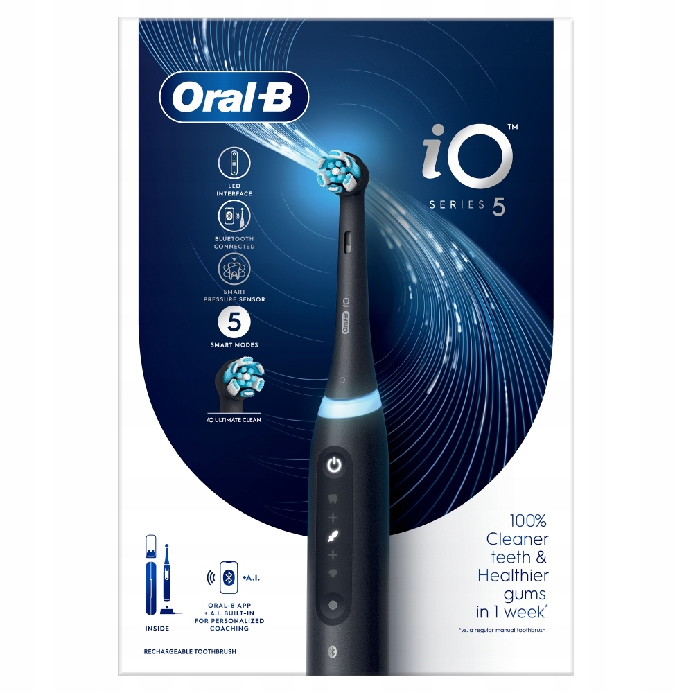 Oral-B iO 5 Black Szczoteczka elektryczna, dla faceta