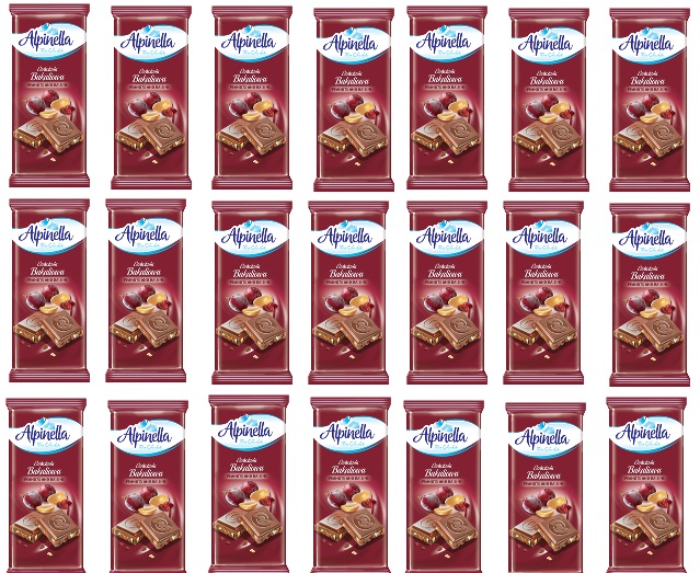 Levně 21 x 90 g Terravita Alpinella čokoláda mléčná bakalová Karton