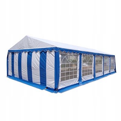 Zahradní Párty stan 6x12m Pvc Premium Ohnivzdorný Modro-bílá