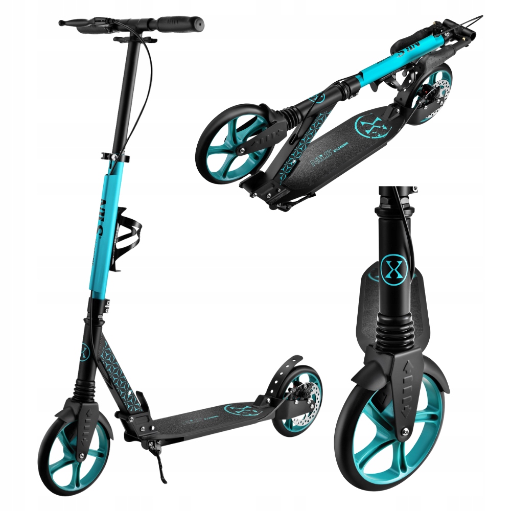 Hulajnoga Miejska Składana Dla Dziecka Duża Koła 200 mm Hamulec Tarczowy