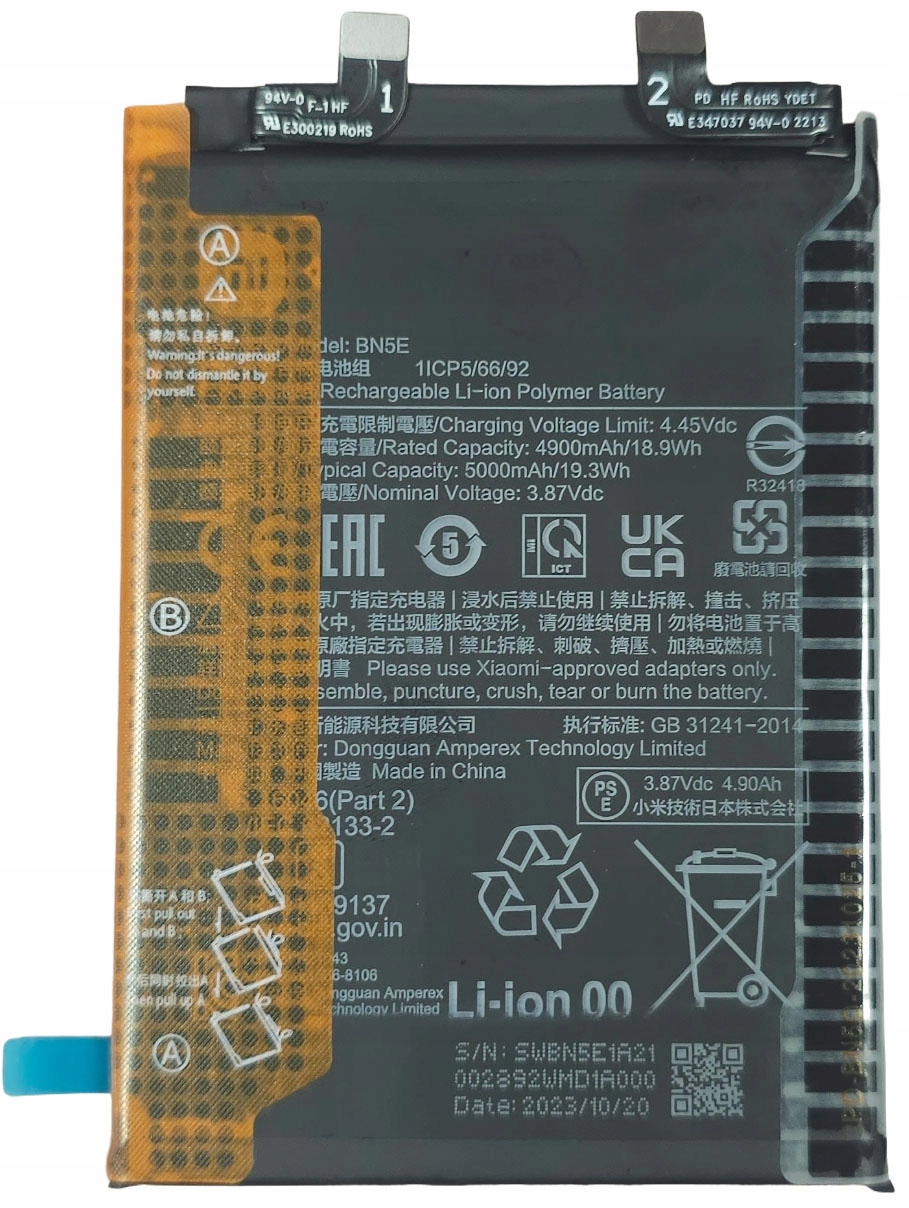 Xiaomi BN5E originální baterie Xiaomi Redmi Note 11 Pro 4G/5G, X4 Pro 5G
