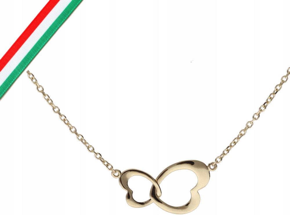 Zlatý náhrdelník 585 srdíčka klanovka 1,78g celebrita módní vzor 14k