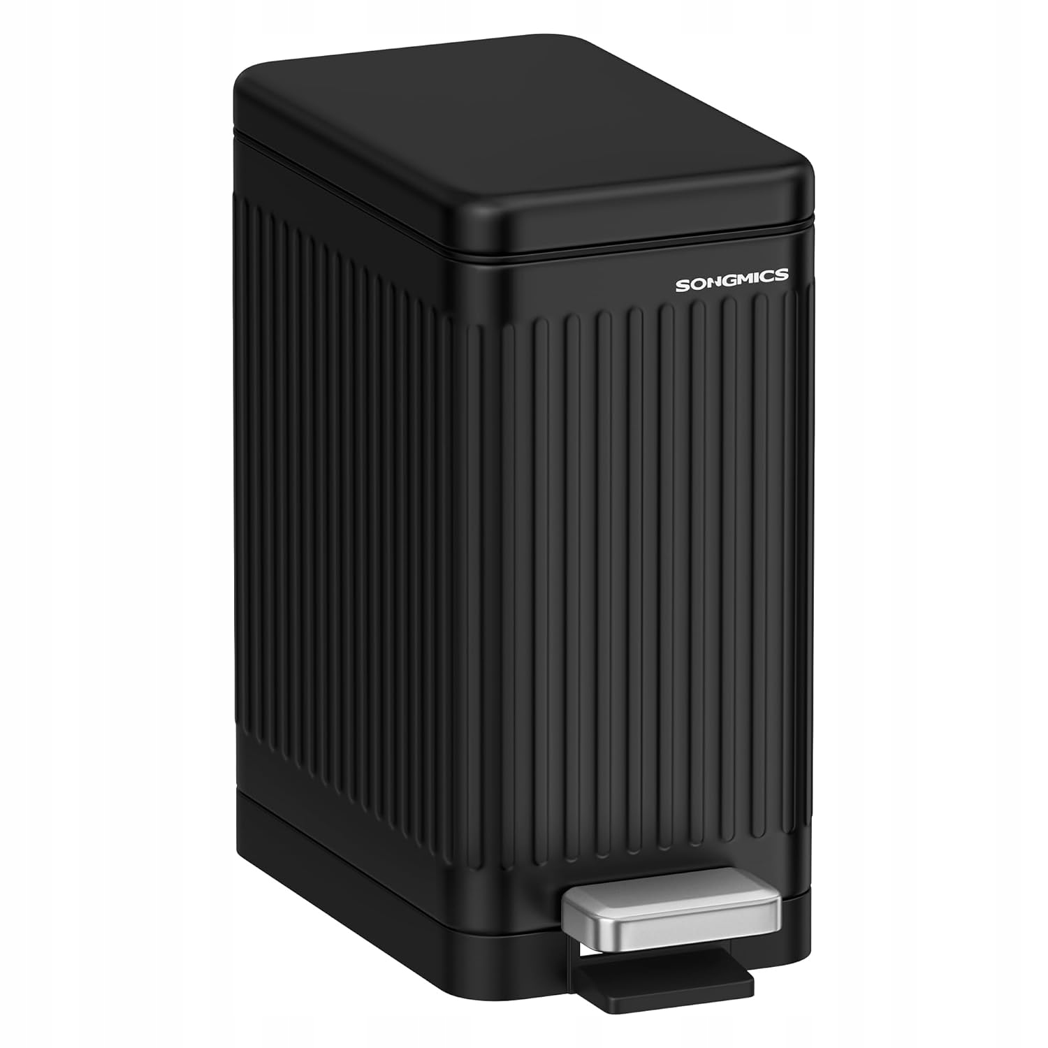 Songmics odpadkový koš 10L Koupelnový s víkem Softclose Černý
