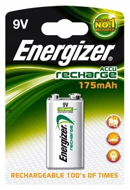 

* Akumulatorek Energizer 6F22 9V Ni-MH 175mAh 8,4V