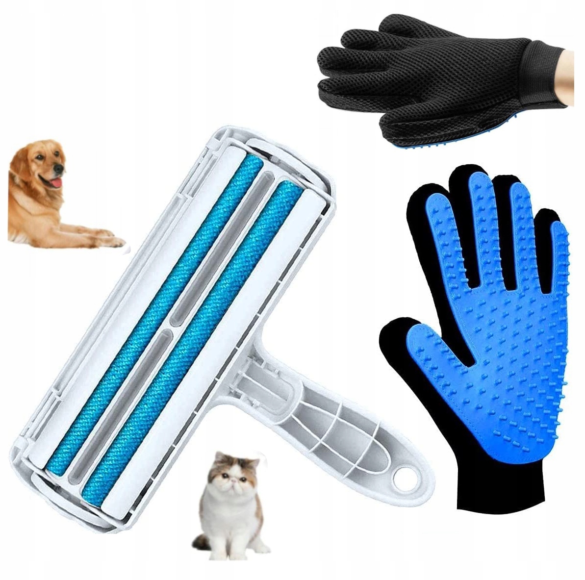 Levně Kartáč a rukavice pro péči o srst