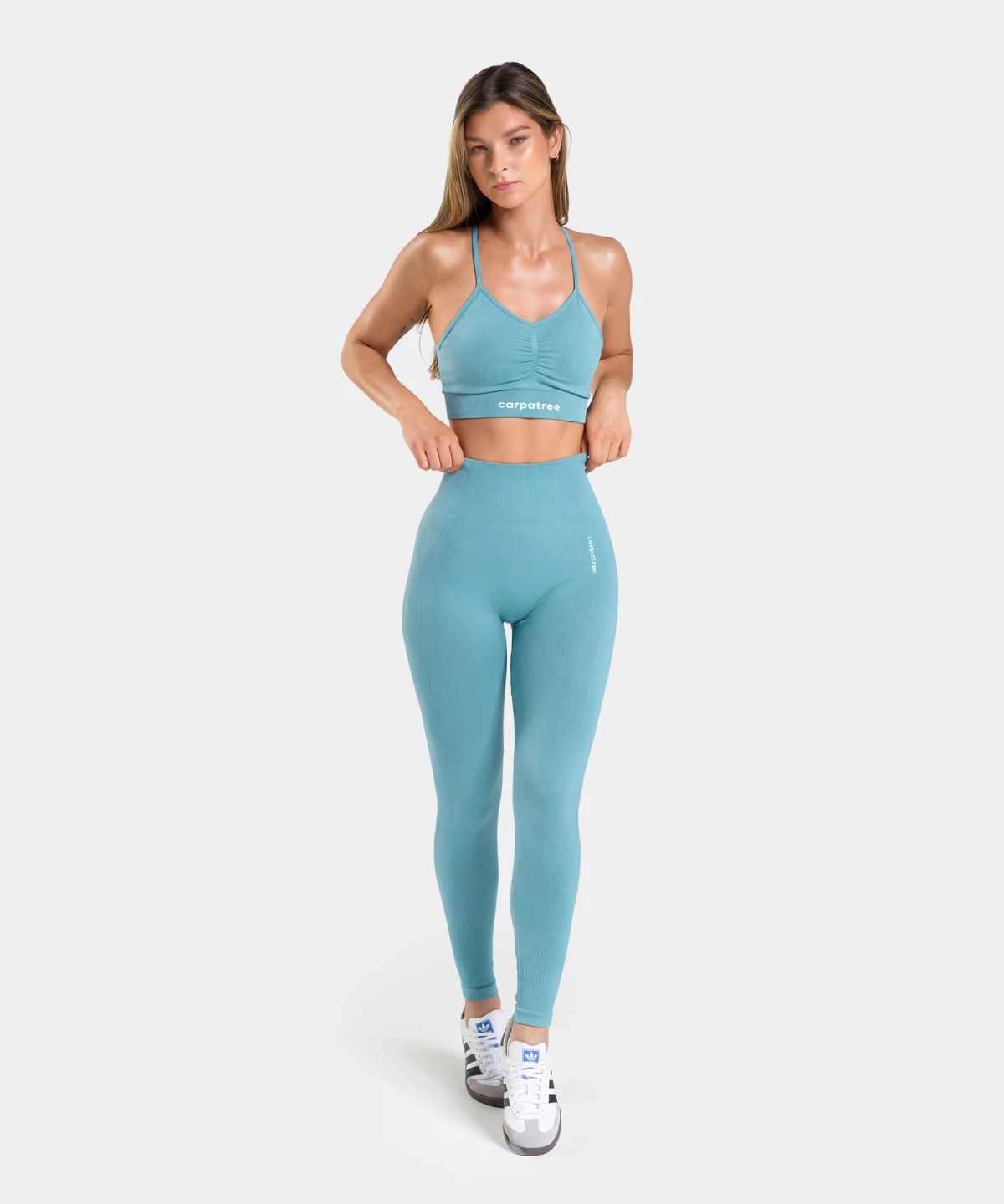 Legginsy damskie sportowe wysoki Stan Allure Carpatree M Milky Blue
