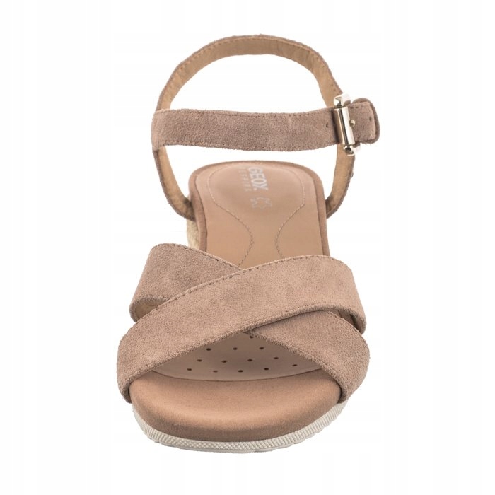 Geox Dámské Kožené Sandály Béžové S Klínkem 38 J1A