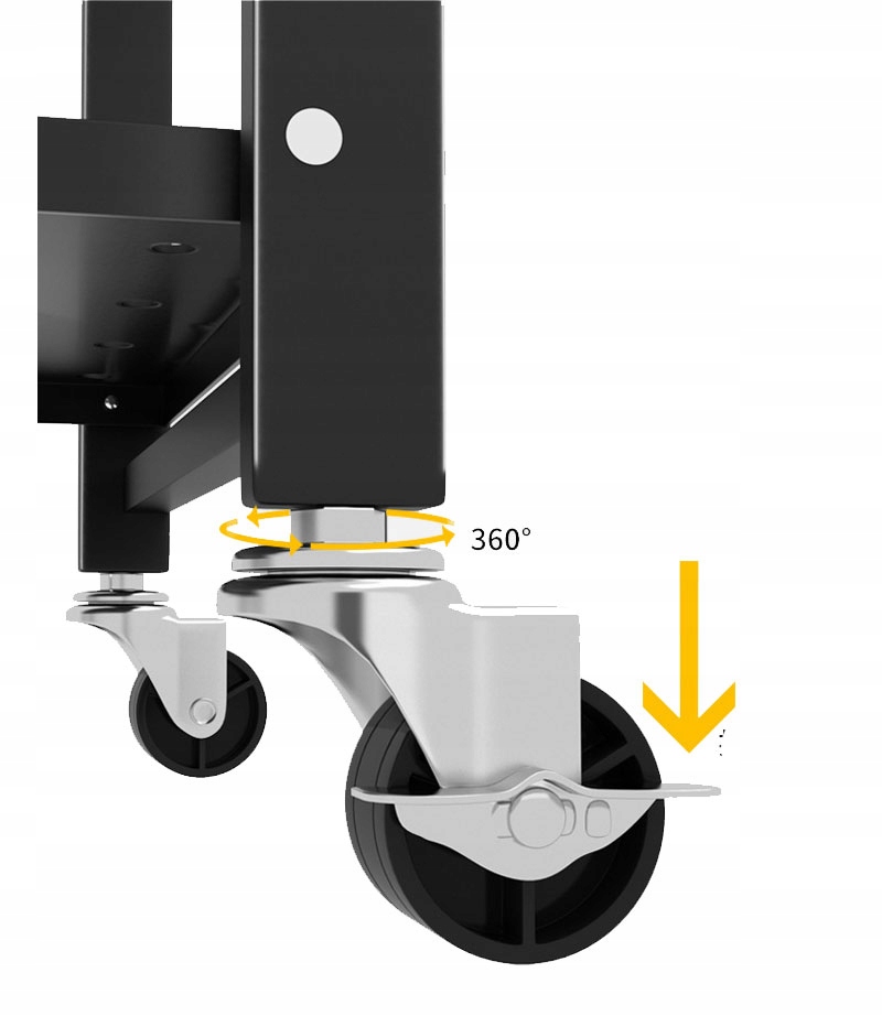 SKŁADANY MOBLILNY CZARNY REGAŁ NA KÓŁKACH 5 POZIOMÓW PÓŁKI Kod producenta 9695