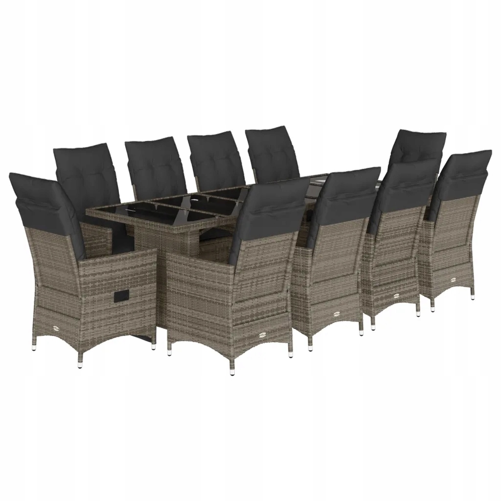Zahradní bistro set z Pe ratanu, stůl 240x90x75 cm, židle 56x59x92