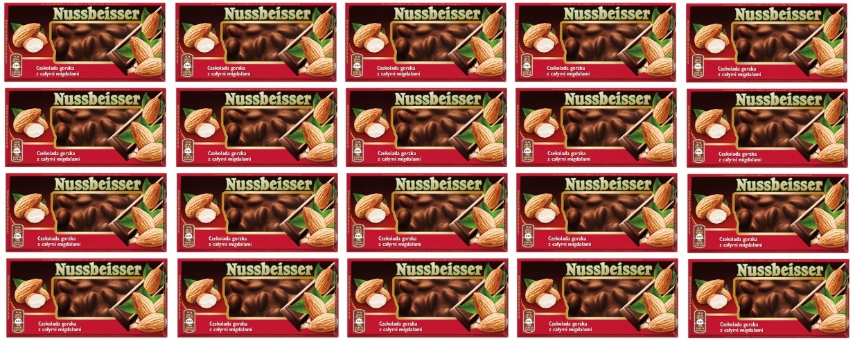 Levně 20 x 100 g Nussbeisser Hořká čokoláda s mandlemi Karton