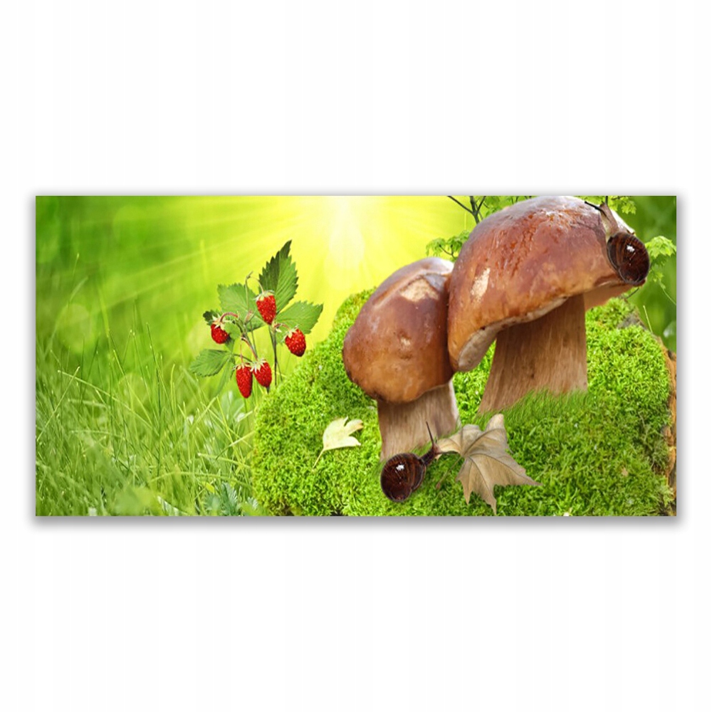 

Fotoobraz na ścianę 120x60 Grzyby Owoce Poziomki