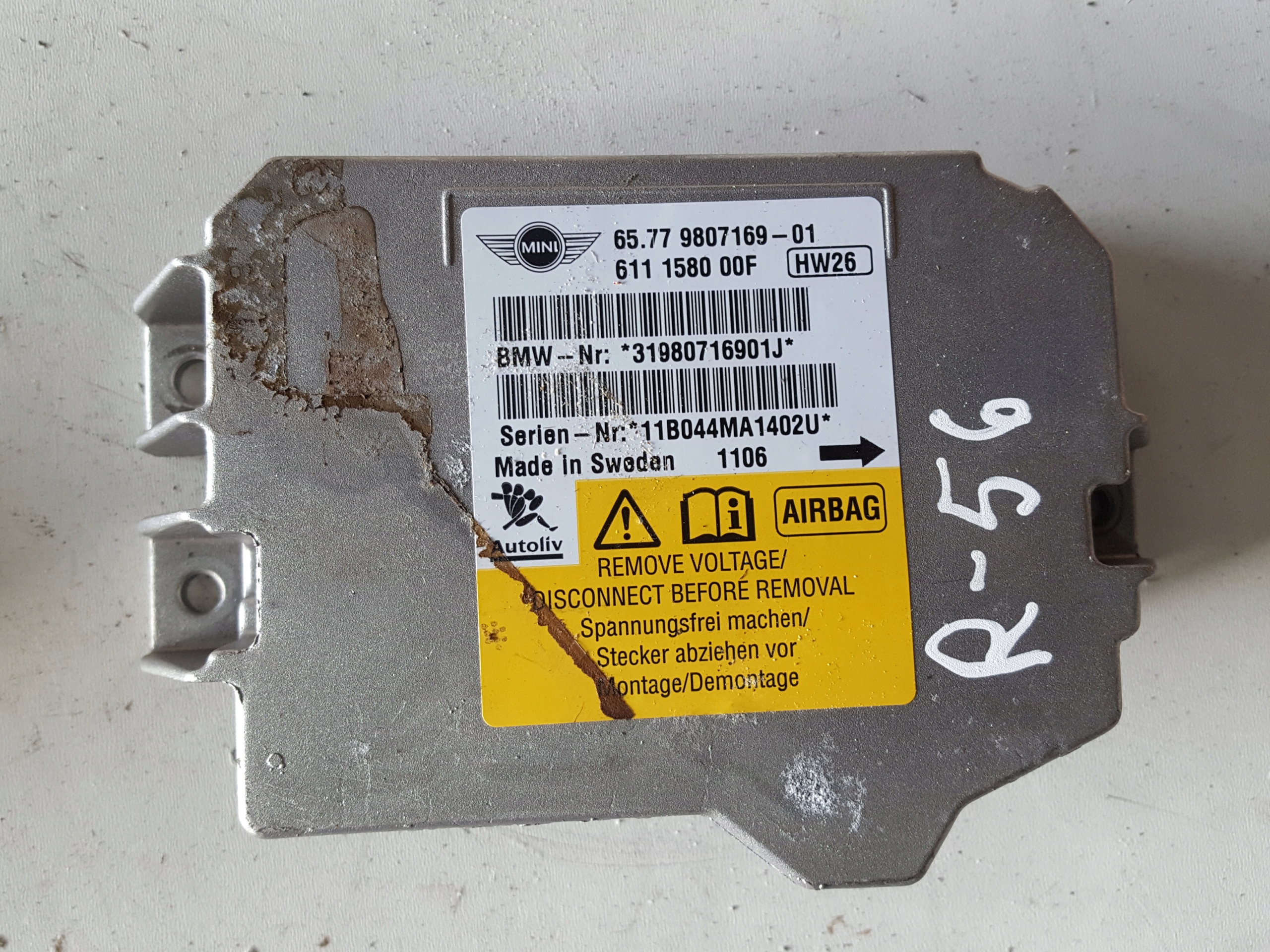 9807169 - Mini COOPER R56 one Lift SENSOR подушка безпеки