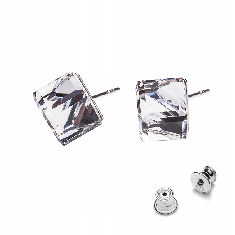 

Srebrne 925 kolczyki z kr. Swarovski Kostki Cube 8