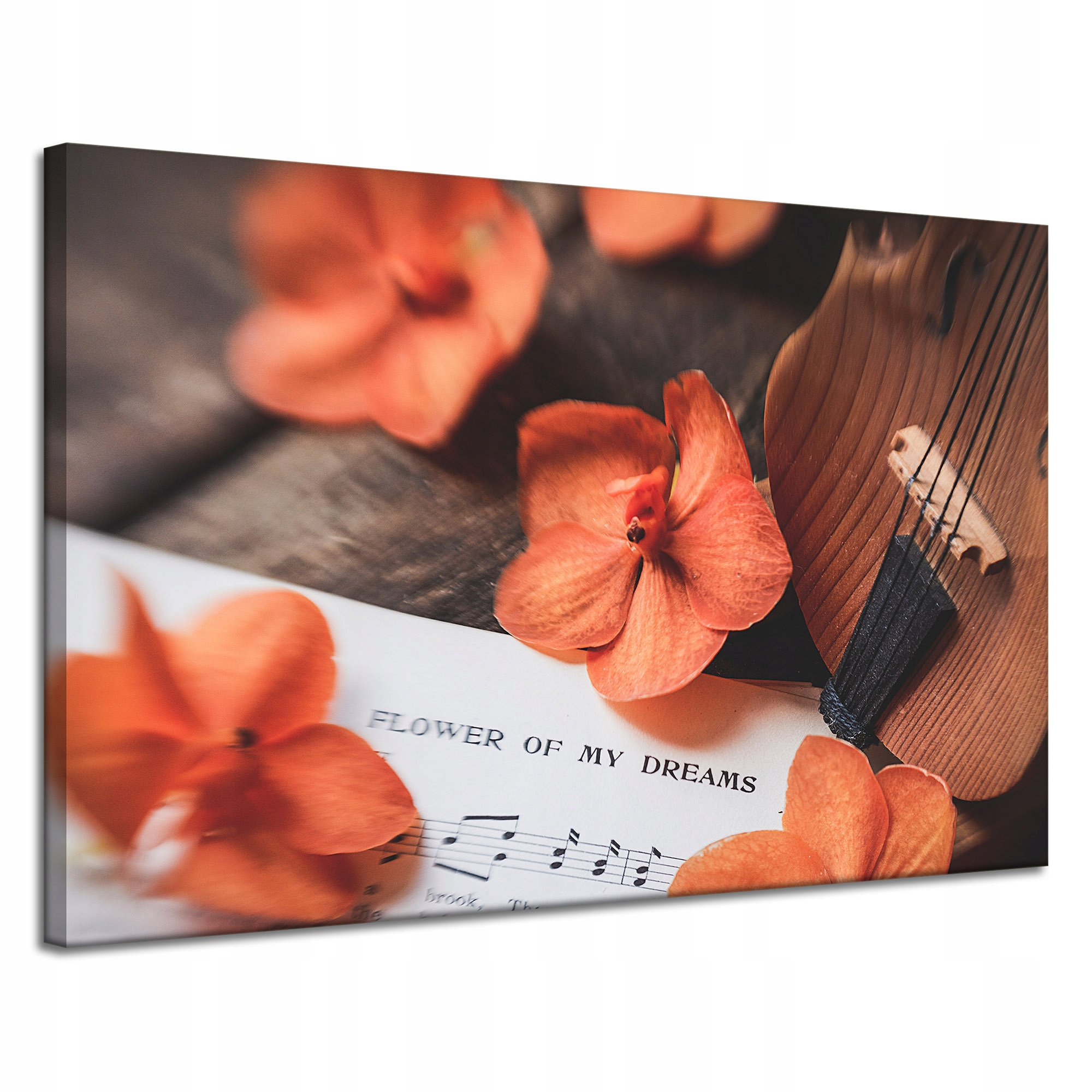 Obraz na plátně Hudba Noty Housle Květiny 120x80