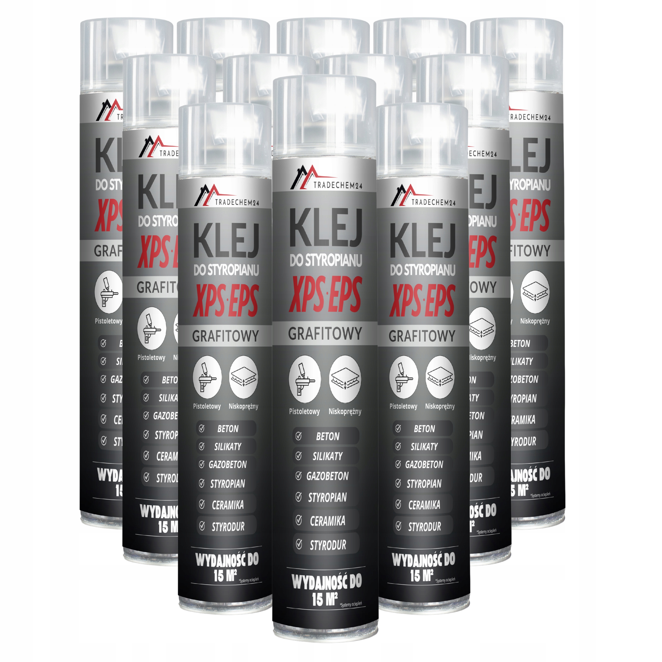 Piano Grafitové Lepidlo Na Polystyren Styroduru Pěna 12 Ks Pěnové Lepidlo