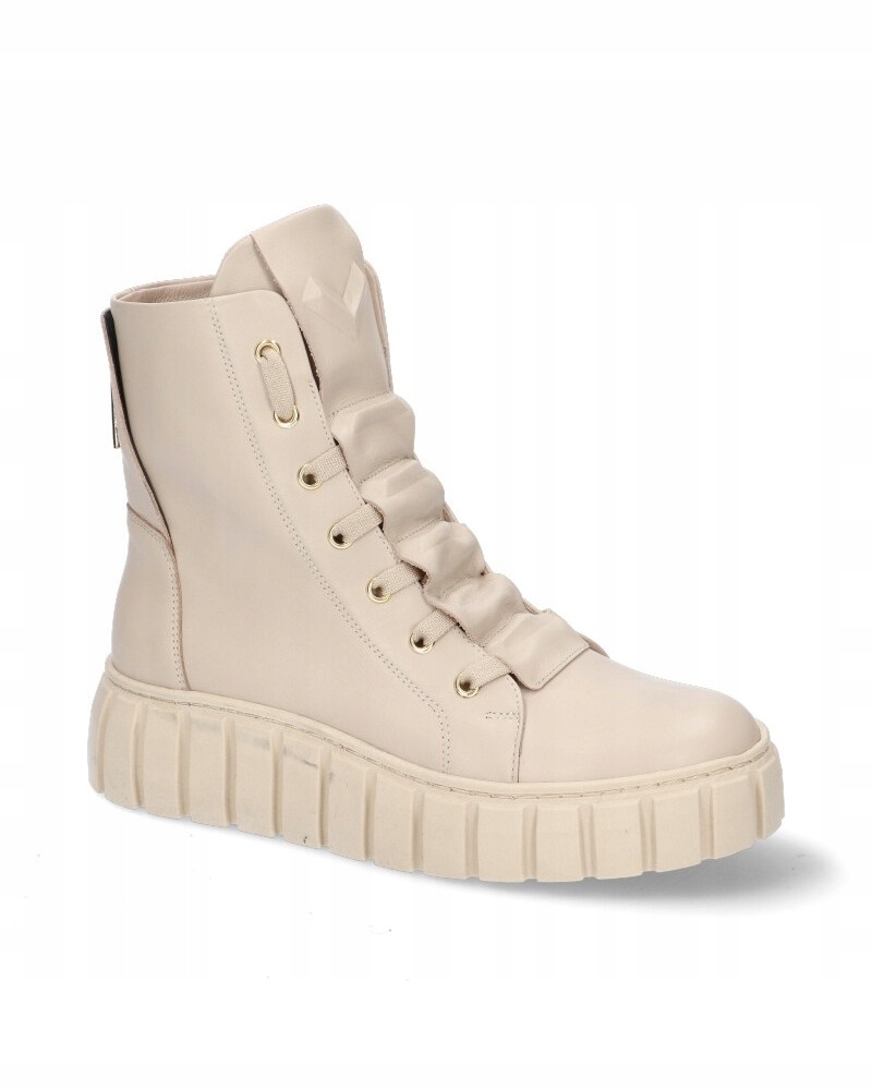 

Karino 4478/001 beż botki na platformie skórzane