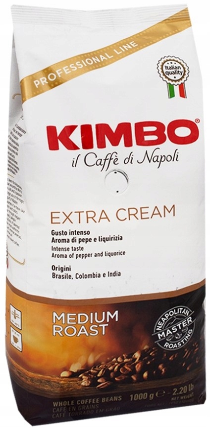 Levně Kimbo Extra Cream Káva zrnková do kávovaru italská 1000 g