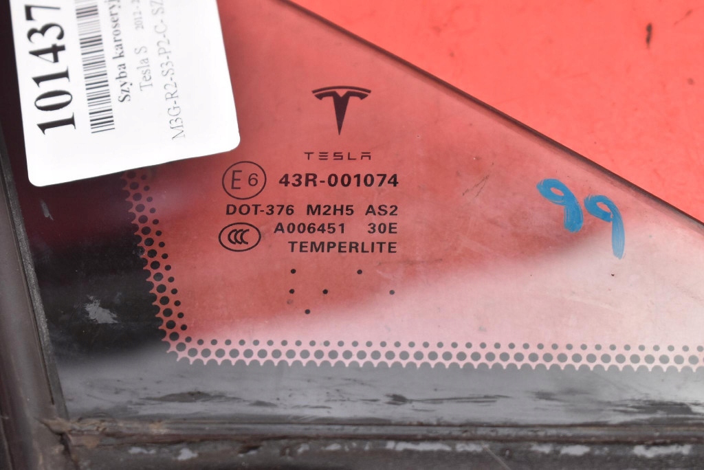 window bodywork right front 6006544-00-J TESLA MODEL S 12-20