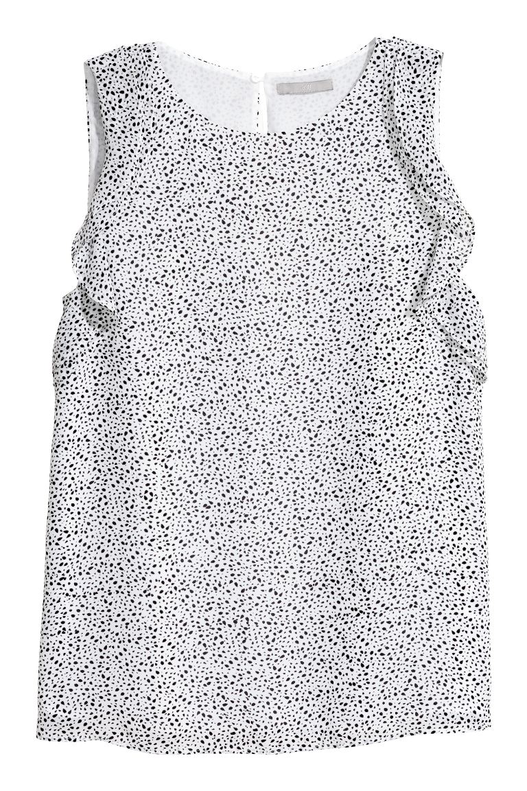 

bluzka top bez rękawów z falbanami H&m 34 F28