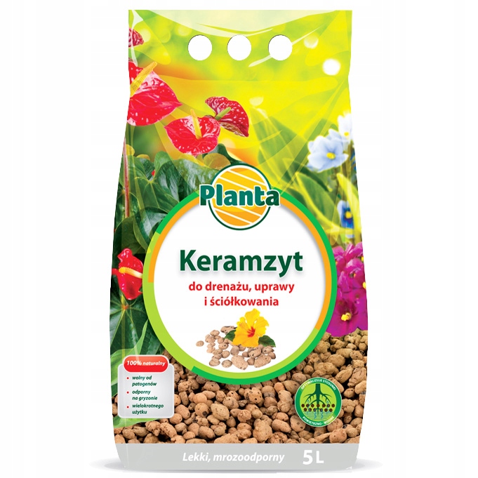 

Keramzyt Ogrodniczy 4-10mm Drobny Do Skrzynek 5L