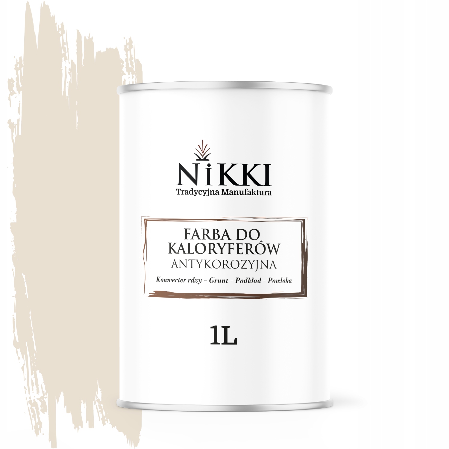 Farba do Grzejników Antykorozyjna Odporna 1L Mat Kremowy RAL9001 3w1