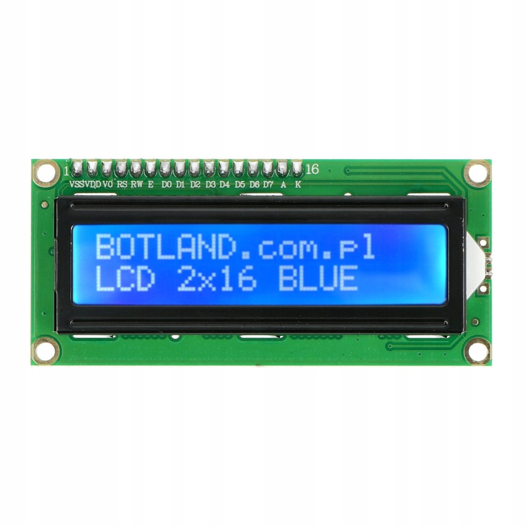 

Wyświetlacz LCD 2x16 znaków niebieski ze złączami