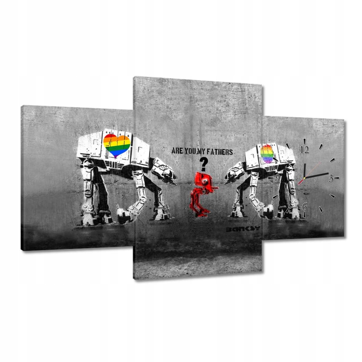 Hodiny 100x60 Are you my fathers Banksy