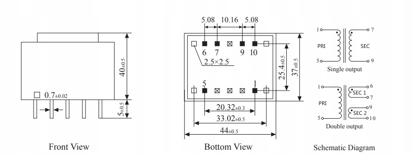 PE4121-I-8VA-230V/18V*2 Transformator PCB EAN (GTIN) 9331621059872