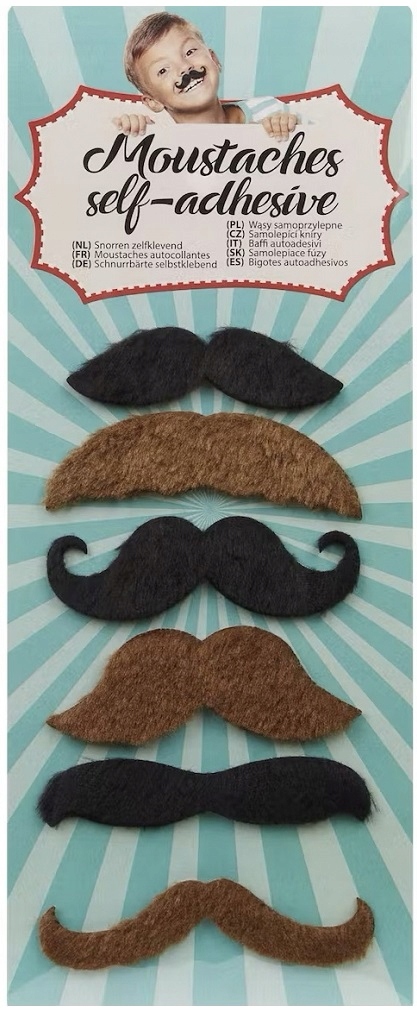 

Wąsy Samoprzylepne Sztuczne Kolorowe Party 6 Sztuk