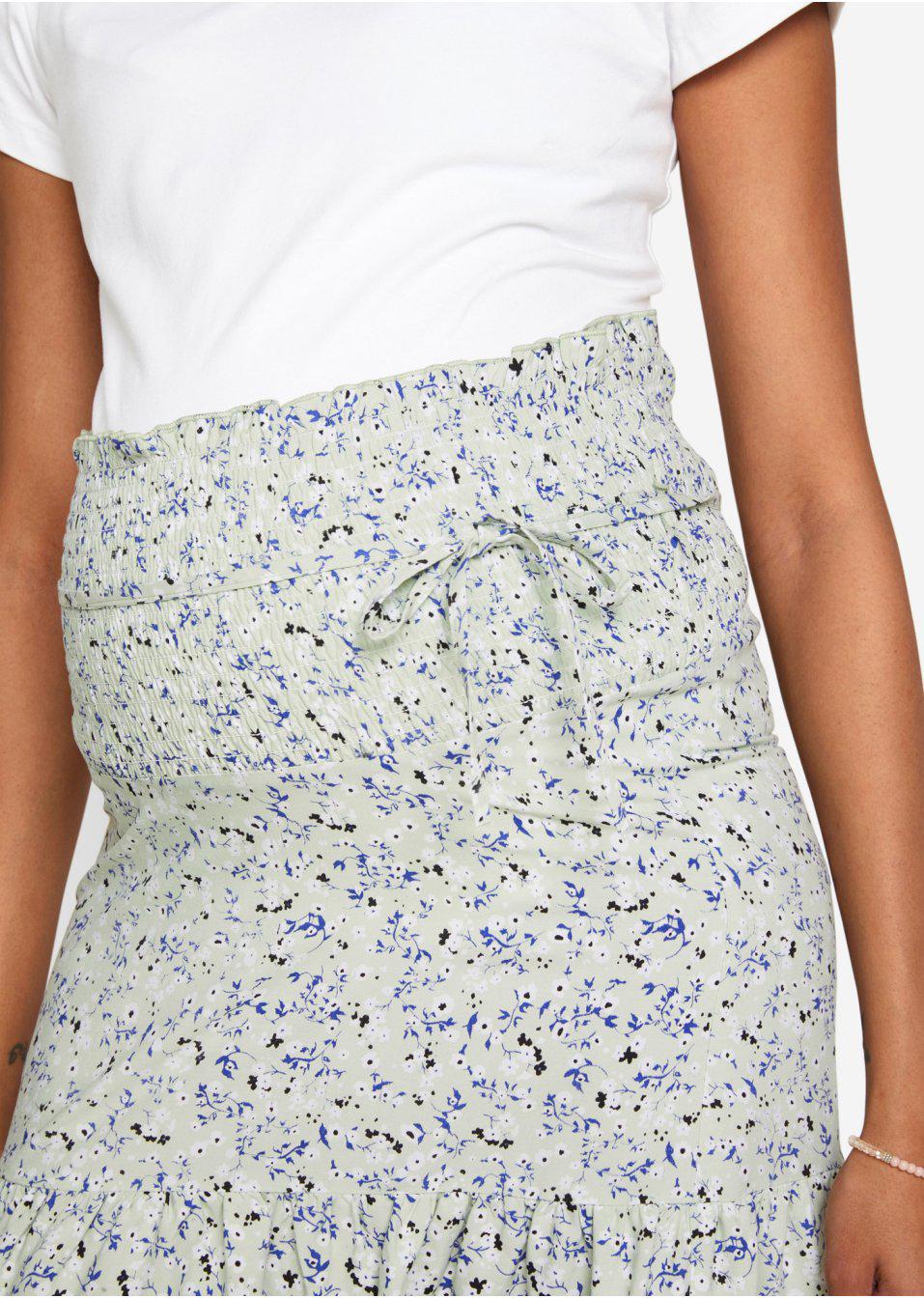 BONPRIX _DYI DY2 SPÓDNICA CIĄŻOWA Z FALBANĄ _/ 42 Kolor zielony