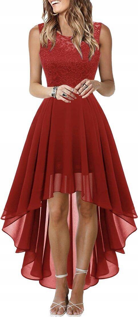 ELEGANCKA ŚLICZNA SUKIENKA ASYMETRYCZNA WESELE BAL Płeć kobieta