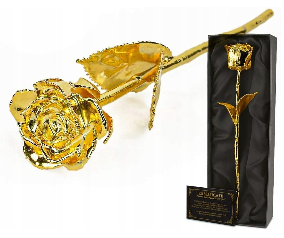Zlatá Ruža 24 Karaty Deluxe Darček Na Deň sv. Valentína