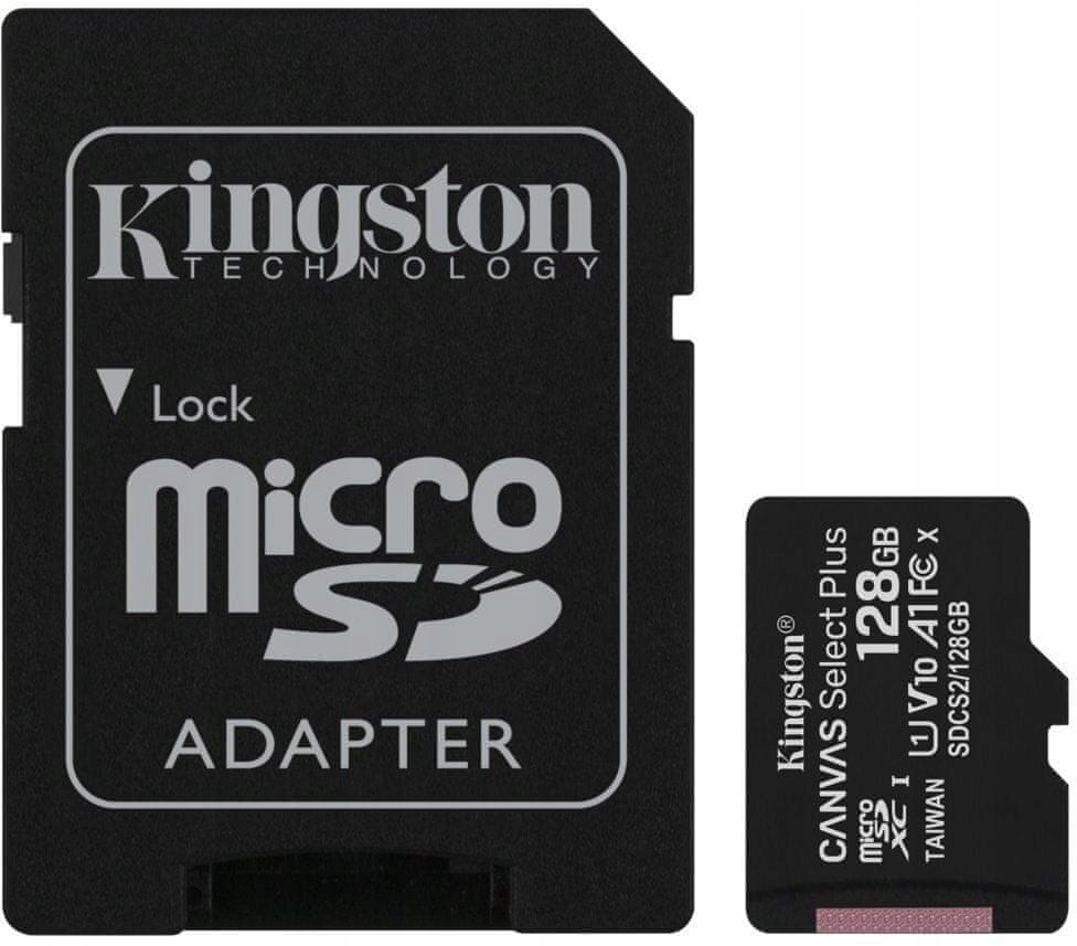 KINGSTON KARTA MICROSD 128GB MICRO CL10 ADAPTER SD Maksymalna prędkość odczytu 100 MB/s