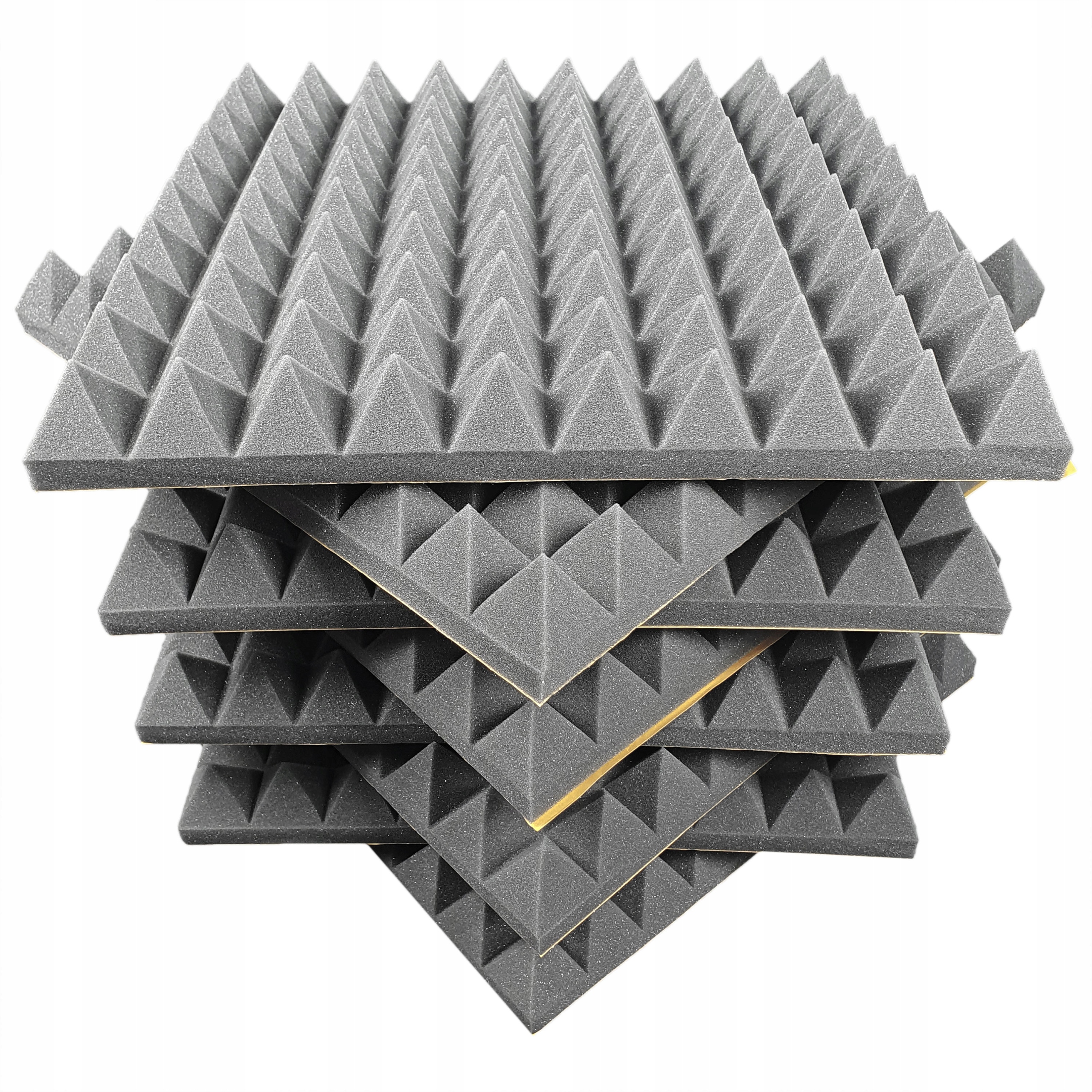 Akustické panely Piramidka samolepicí pěna 50x50x6 cm Set 8ks-2 m2