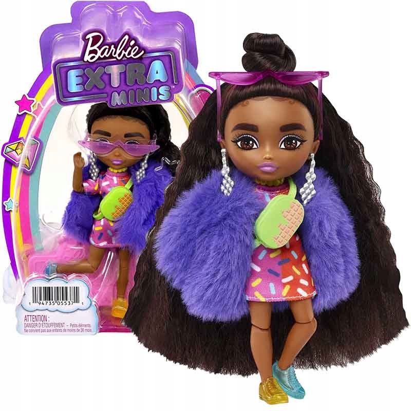 

Barbie Extra Minis Lalka Fioletowe Futro HGP63