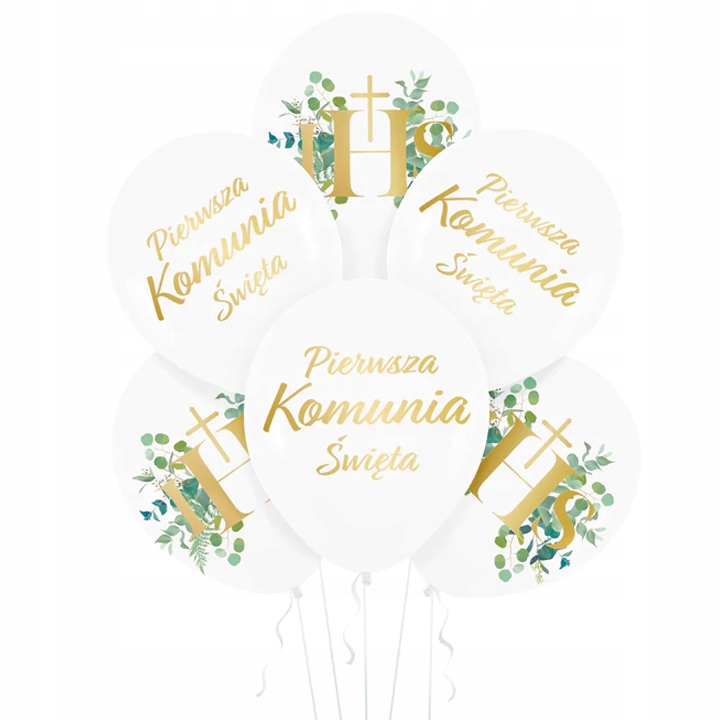 

Balony Komunijne Pierwsza Komunia Ihs Mix 6szt