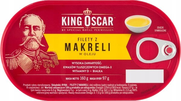 Levně 8 kusů filé z makrely v oleji King Oscar 160 g
