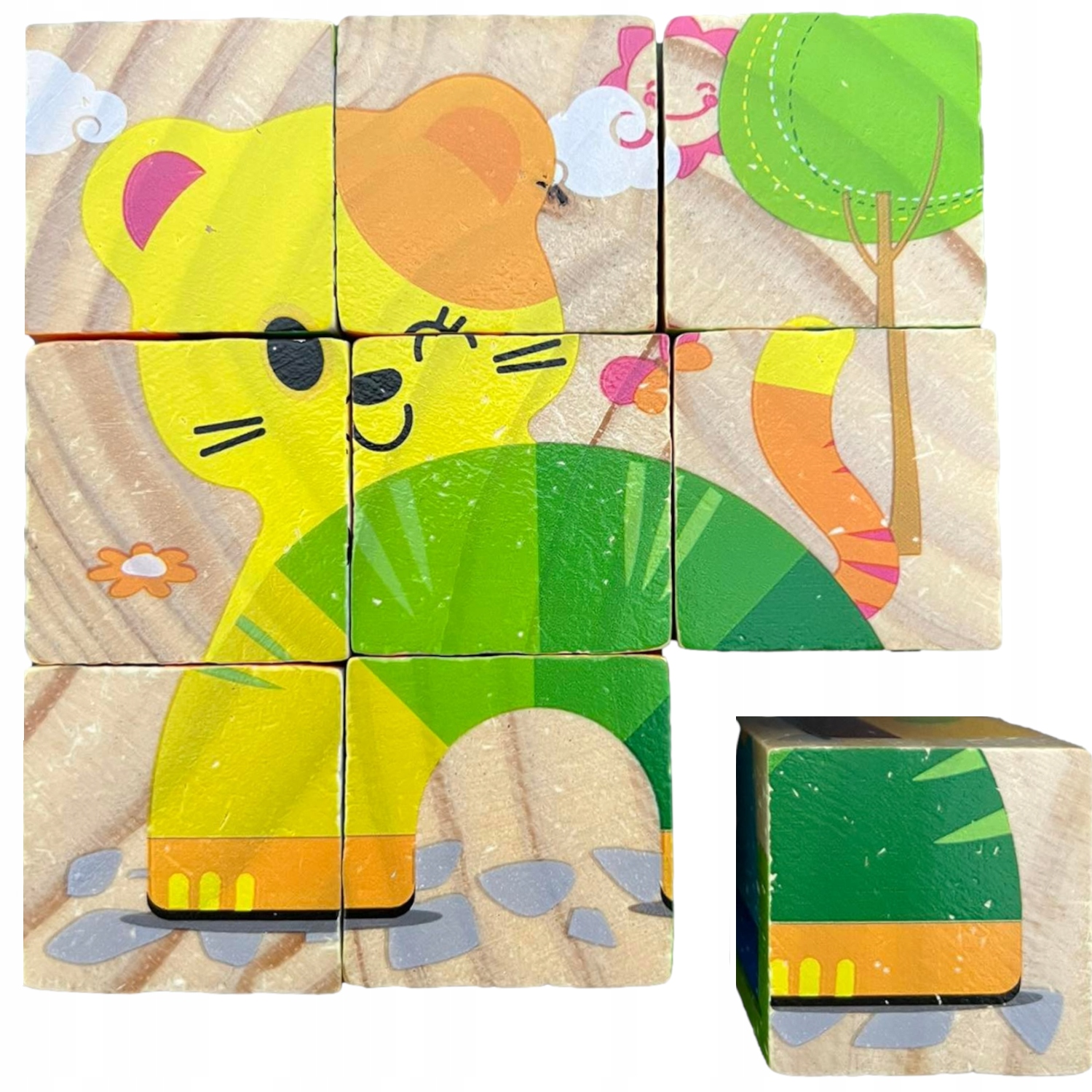 

Edukacyjne Drewniane Klocki Puzzle Układanka