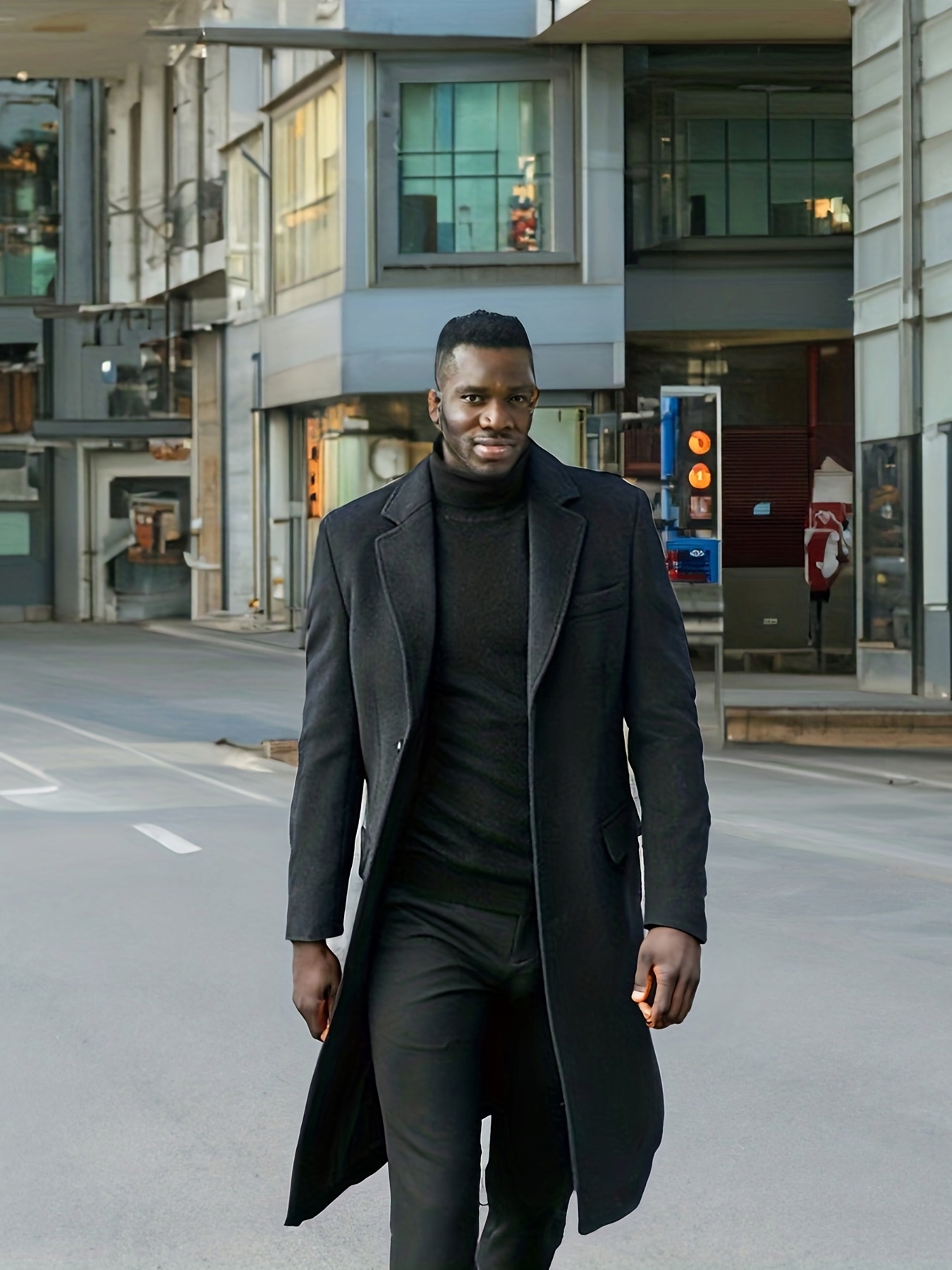 ELEGANCKI MODNY PŁASZCZ MĘSKI JESIENNY ZIMOWY DŁUGI Marka bez marki