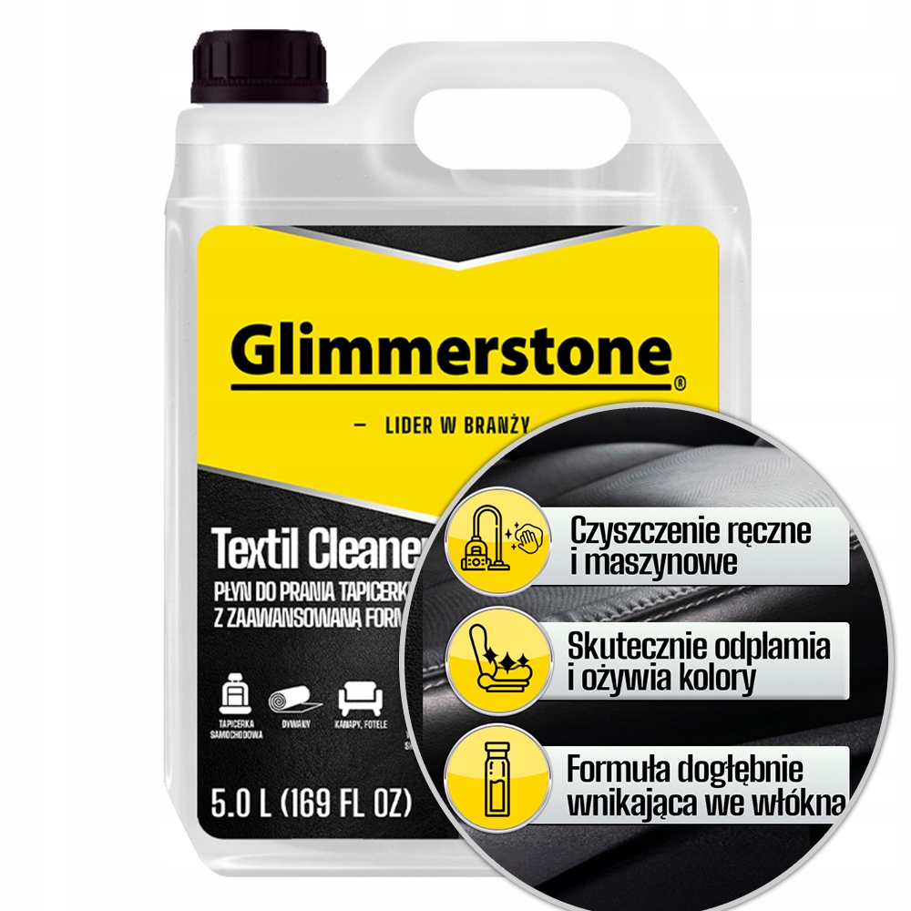Niskopieniący Płyn Do Prania Tapicerki Dywanów Odkurzaczy Textil Cleaner 5L