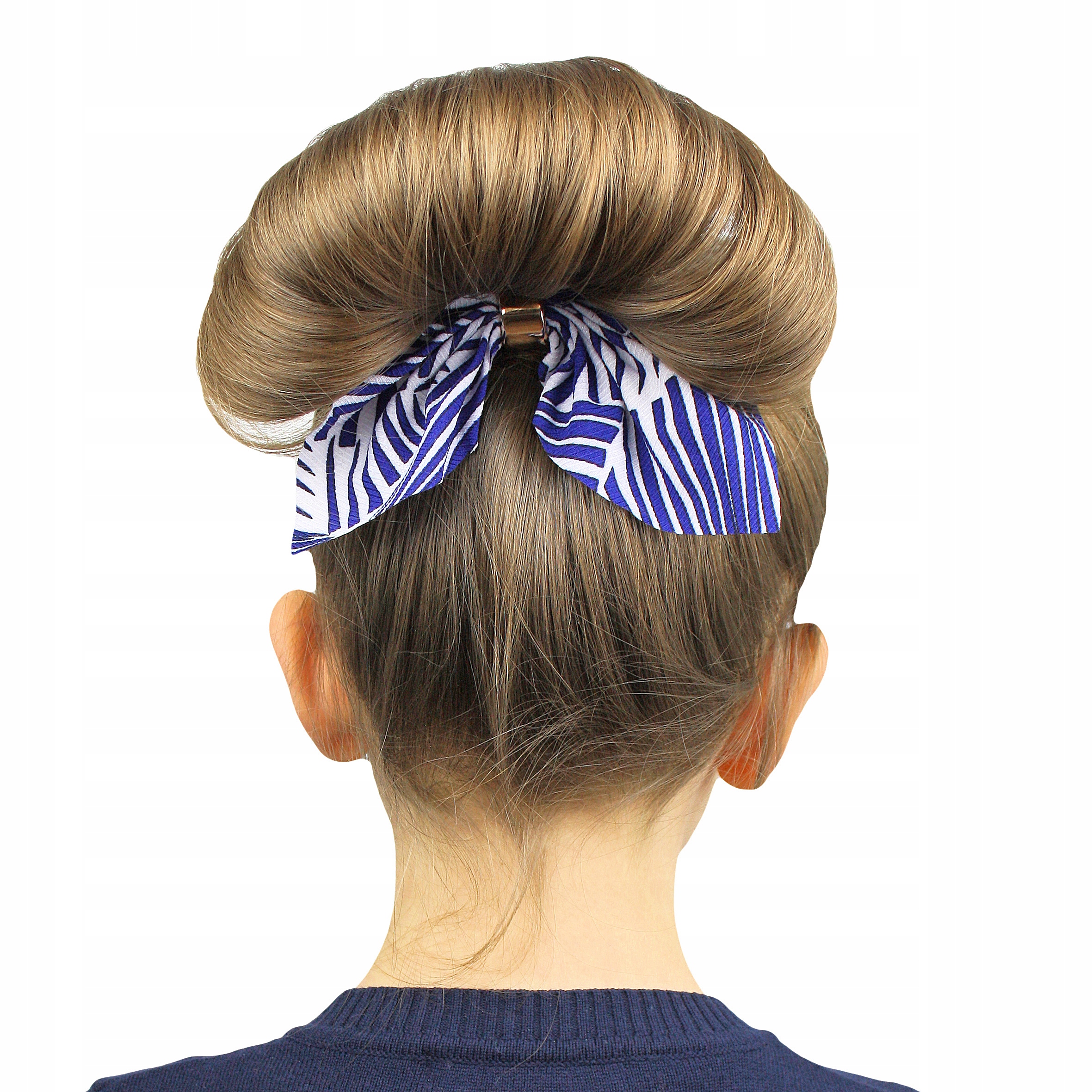 SCRUNCHIE OWIJKA GUMKA DO WŁOSÓW BIAŁO NIEBIESKA Marka Tissino