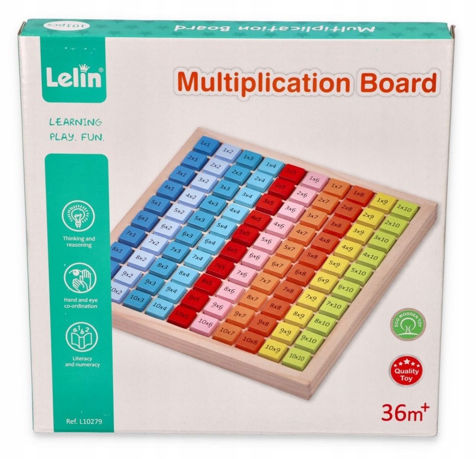 Lelin TABLICZKA MNOŻENIA DREWNIANA NAUKA LICZENIA ZABAWKA DLA DZIECKA 100 Rodzaj tabliczka mnożenia