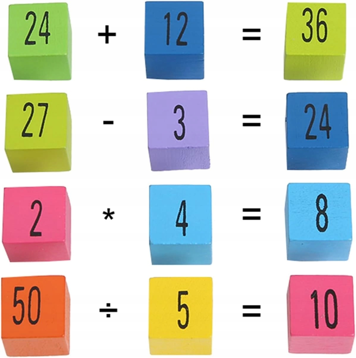 TABLICZKA MNOŻENIA nauka drewniana tablica klocki Materiał drewno